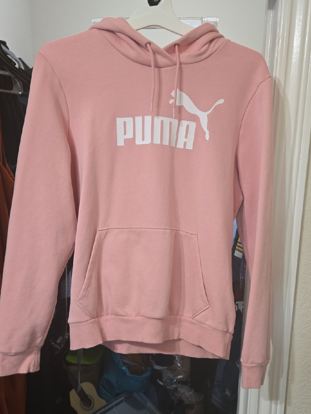 Puma Pink Logo Pullover Hoodie